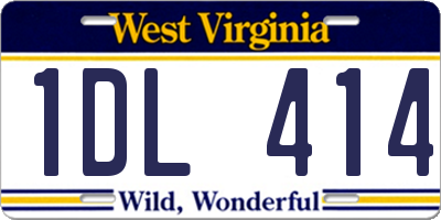 WV license plate 1DL414