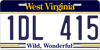 WV license plate 1DL415