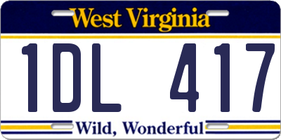 WV license plate 1DL417