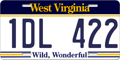 WV license plate 1DL422
