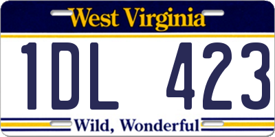 WV license plate 1DL423