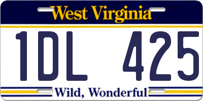 WV license plate 1DL425