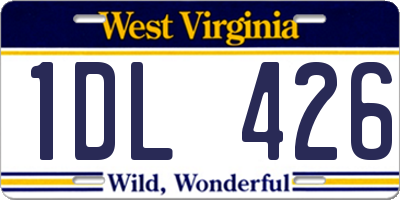 WV license plate 1DL426