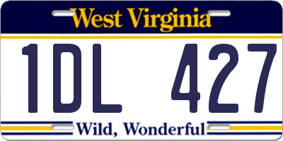 WV license plate 1DL427