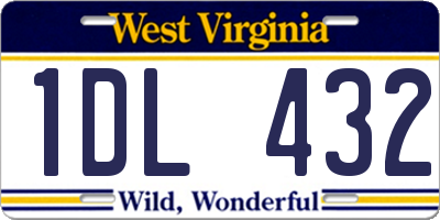 WV license plate 1DL432