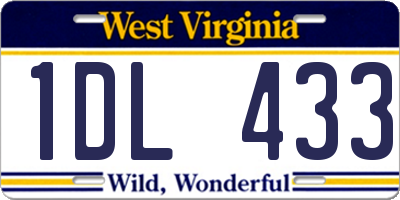 WV license plate 1DL433
