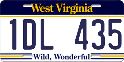 WV license plate 1DL435