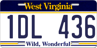 WV license plate 1DL436