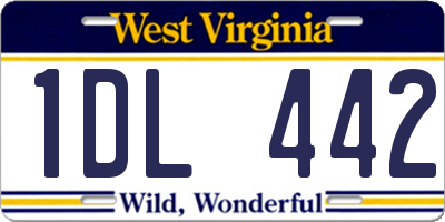 WV license plate 1DL442
