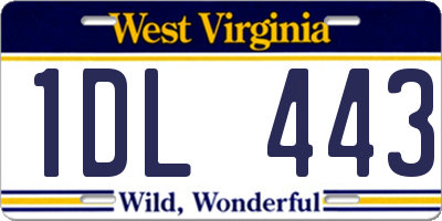 WV license plate 1DL443