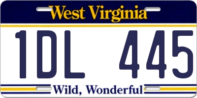 WV license plate 1DL445