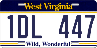 WV license plate 1DL447