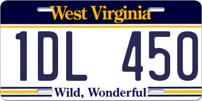 WV license plate 1DL450