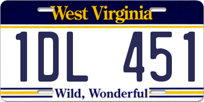 WV license plate 1DL451