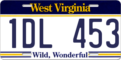 WV license plate 1DL453