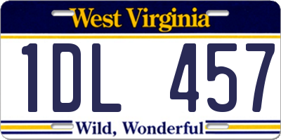 WV license plate 1DL457