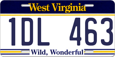 WV license plate 1DL463