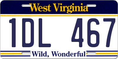 WV license plate 1DL467