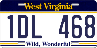 WV license plate 1DL468