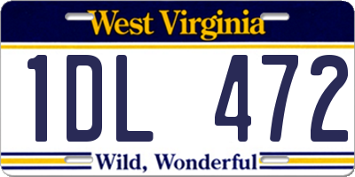 WV license plate 1DL472
