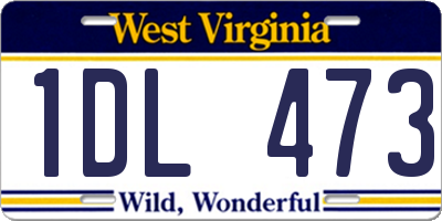 WV license plate 1DL473