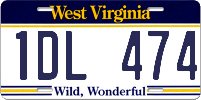 WV license plate 1DL474