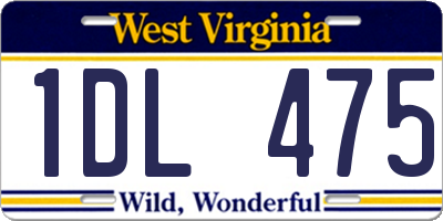 WV license plate 1DL475