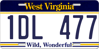WV license plate 1DL477
