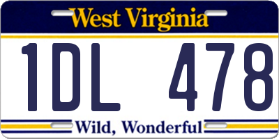 WV license plate 1DL478