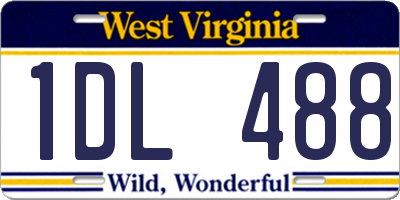 WV license plate 1DL488