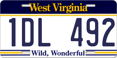 WV license plate 1DL492