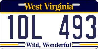 WV license plate 1DL493
