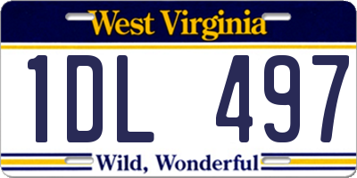 WV license plate 1DL497