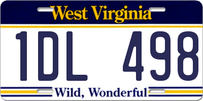 WV license plate 1DL498