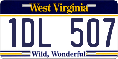 WV license plate 1DL507