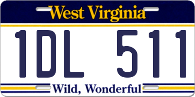 WV license plate 1DL511