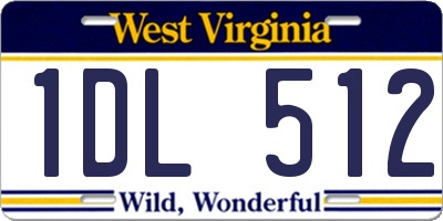 WV license plate 1DL512