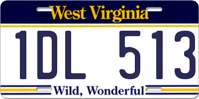 WV license plate 1DL513