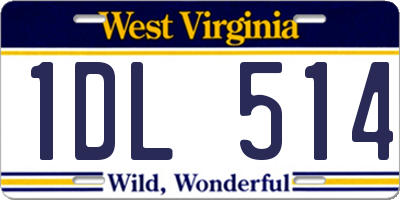 WV license plate 1DL514