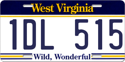 WV license plate 1DL515