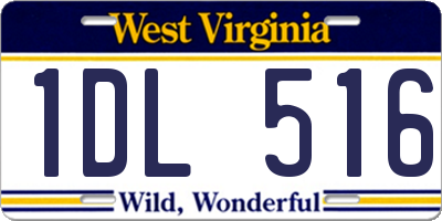 WV license plate 1DL516