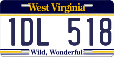 WV license plate 1DL518