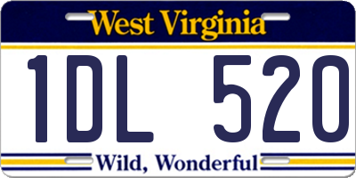 WV license plate 1DL520