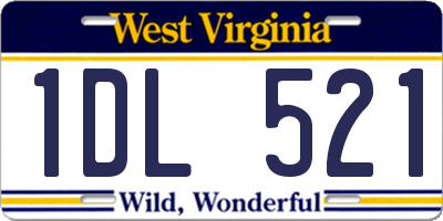 WV license plate 1DL521