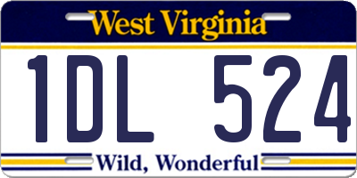 WV license plate 1DL524