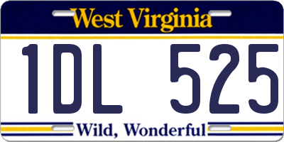 WV license plate 1DL525