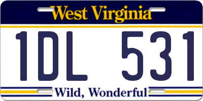 WV license plate 1DL531