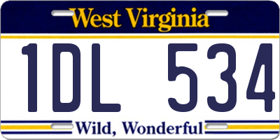 WV license plate 1DL534