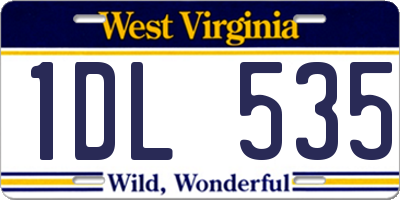 WV license plate 1DL535