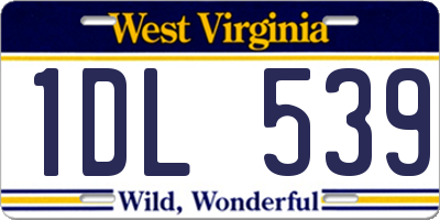 WV license plate 1DL539
